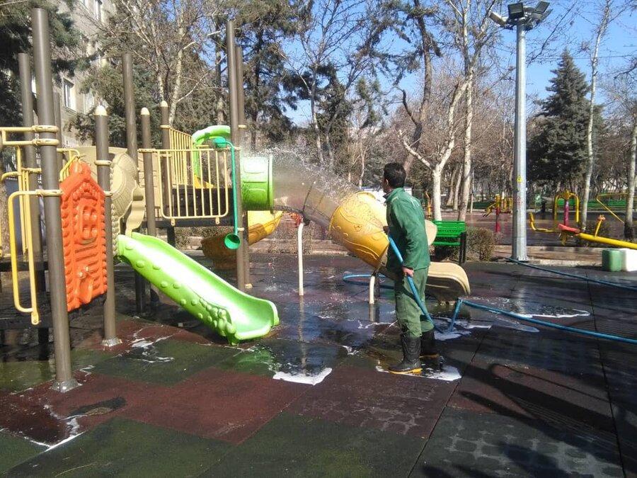 ضدعفونی بوستان های شرق پایتخت