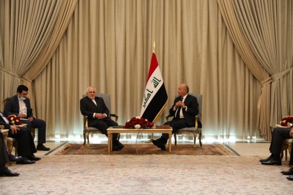 خبرنگاران دیدار ظریف با رییس جمهوری عراق